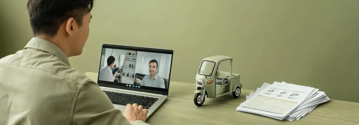Remote electric tricycle sourcing communication map