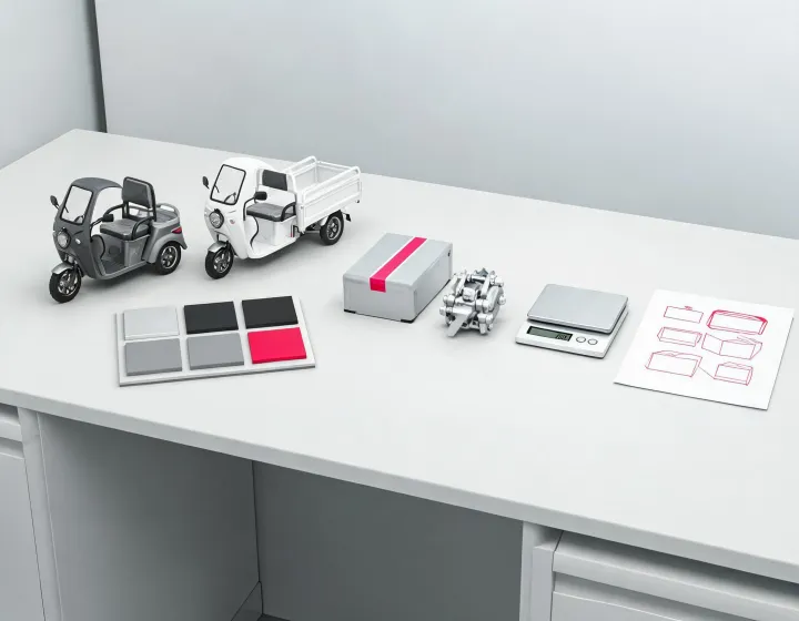 Electric tricycle material and construction review desk